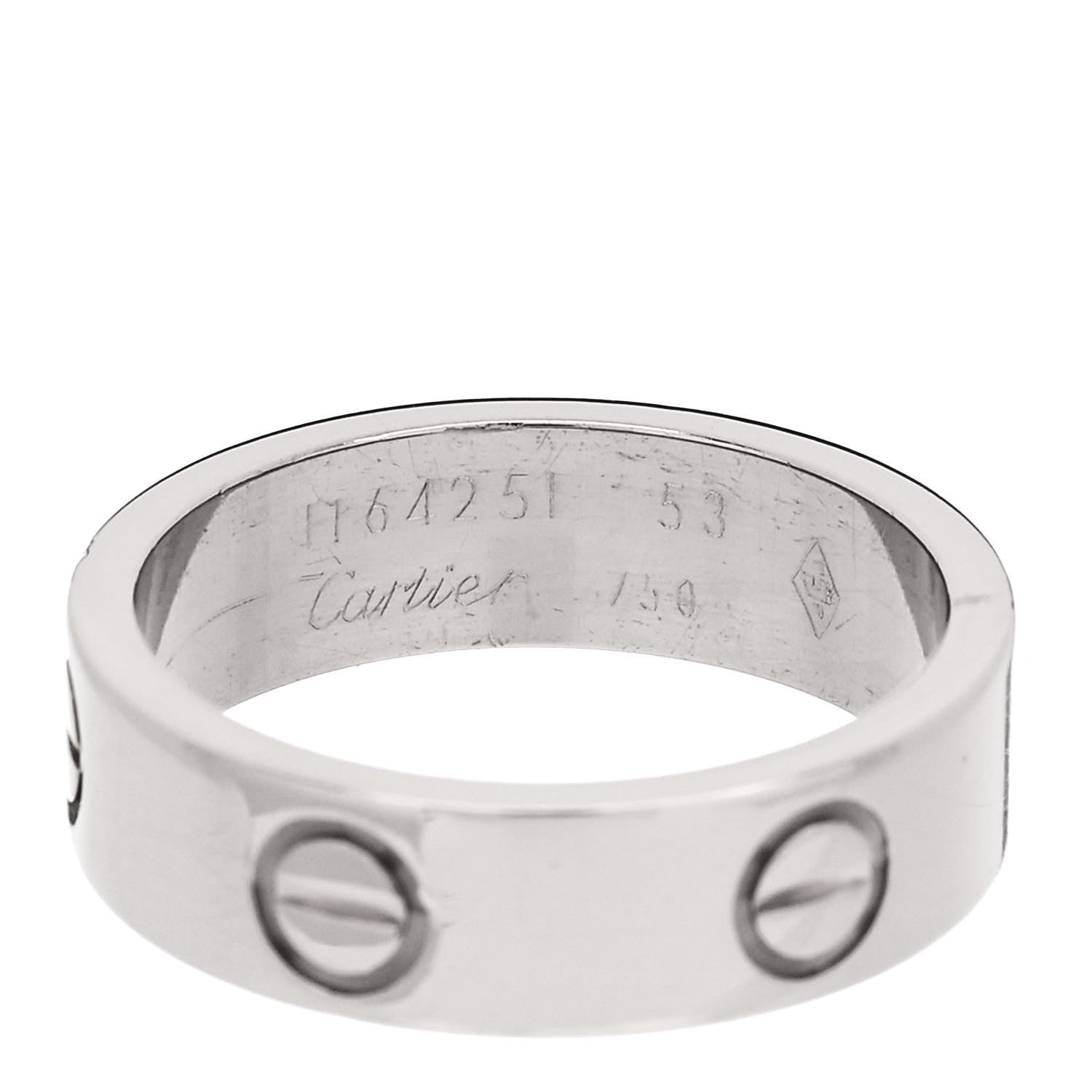 Cartier 18K White Gold 5.5mm LOVE Ring 53 6.5 4 of 5