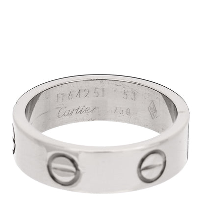 Cartier 18K White Gold 5.5mm LOVE Ring 53 6.5 4 of 5