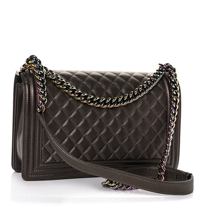 Chanel Iridescent Goatskin Quilted New Medium Boy Flap Bronze 2 of 9