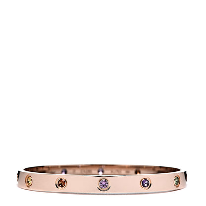 Cartier 18K Pink Gold Sapphire Garnet Amethyst LOVE Bracelet 17 1 of 7