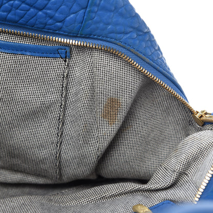MCM Lambskin Studded Shoulder Bag Blue 9 of 14
