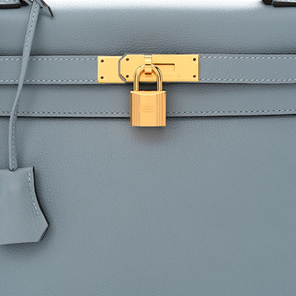 Hermes Evercolor Kelly Retourne 28 Bleu Lin 8 of 11