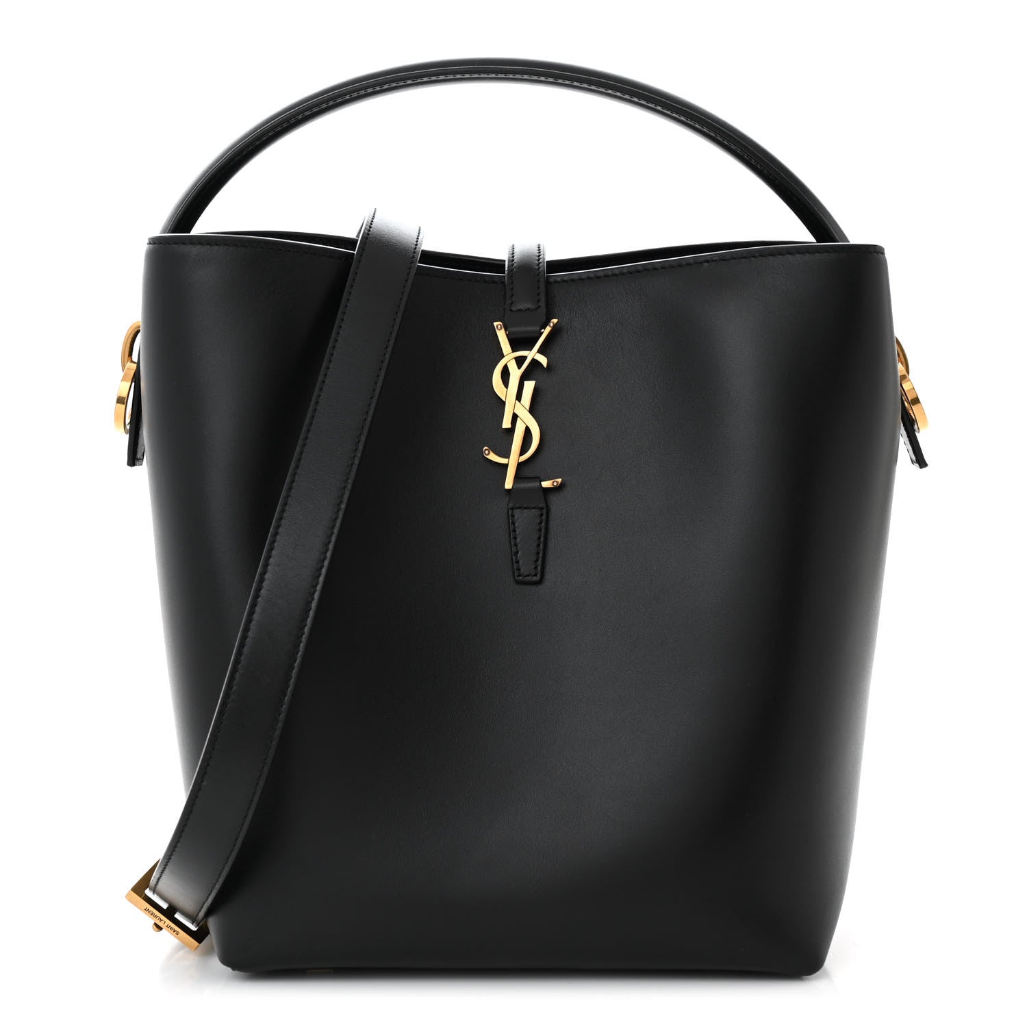 Saint Laurent Shiny Calfskin Le 37 Bucket Bag Black 1 of 12