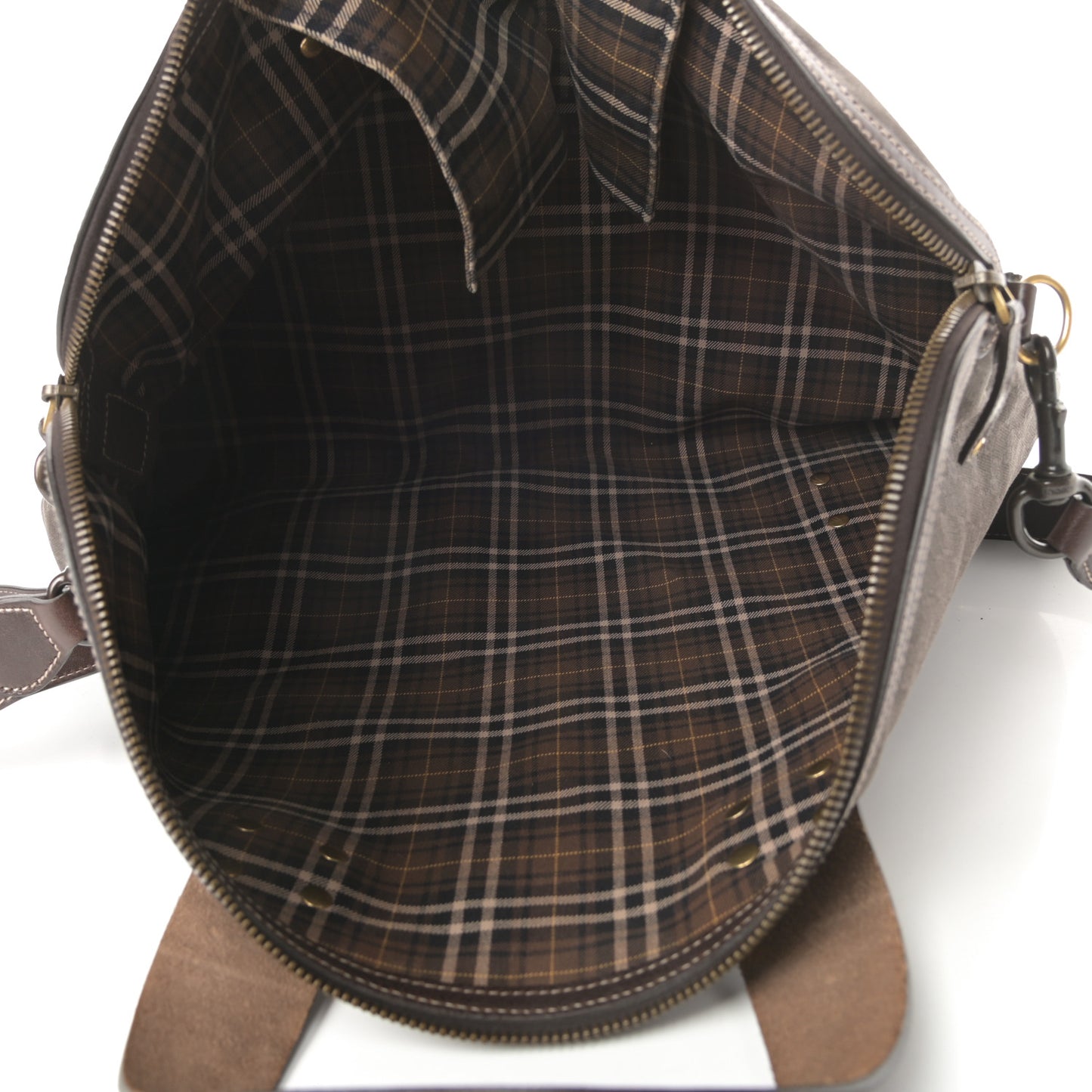 Monogram Calfskin Studded Tote Brown