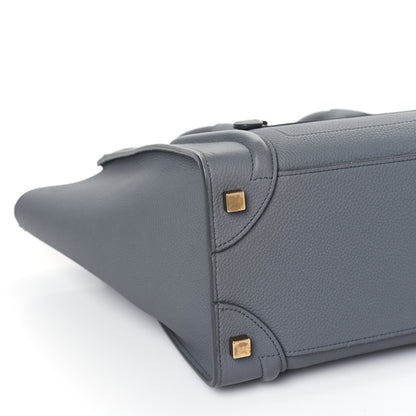 Celine Drummed Calfskin Micro Luggage Kohl 8 of 9
