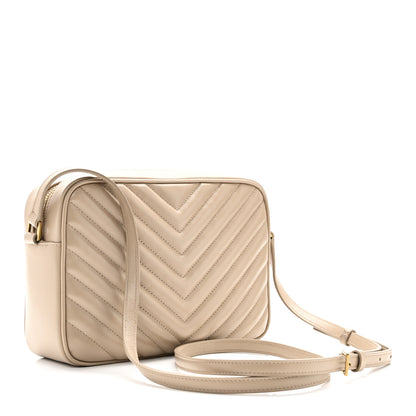 Saint Laurent Calfskin Matelasse Monogram Lou Camera Bag Dark Beige 3 of 10