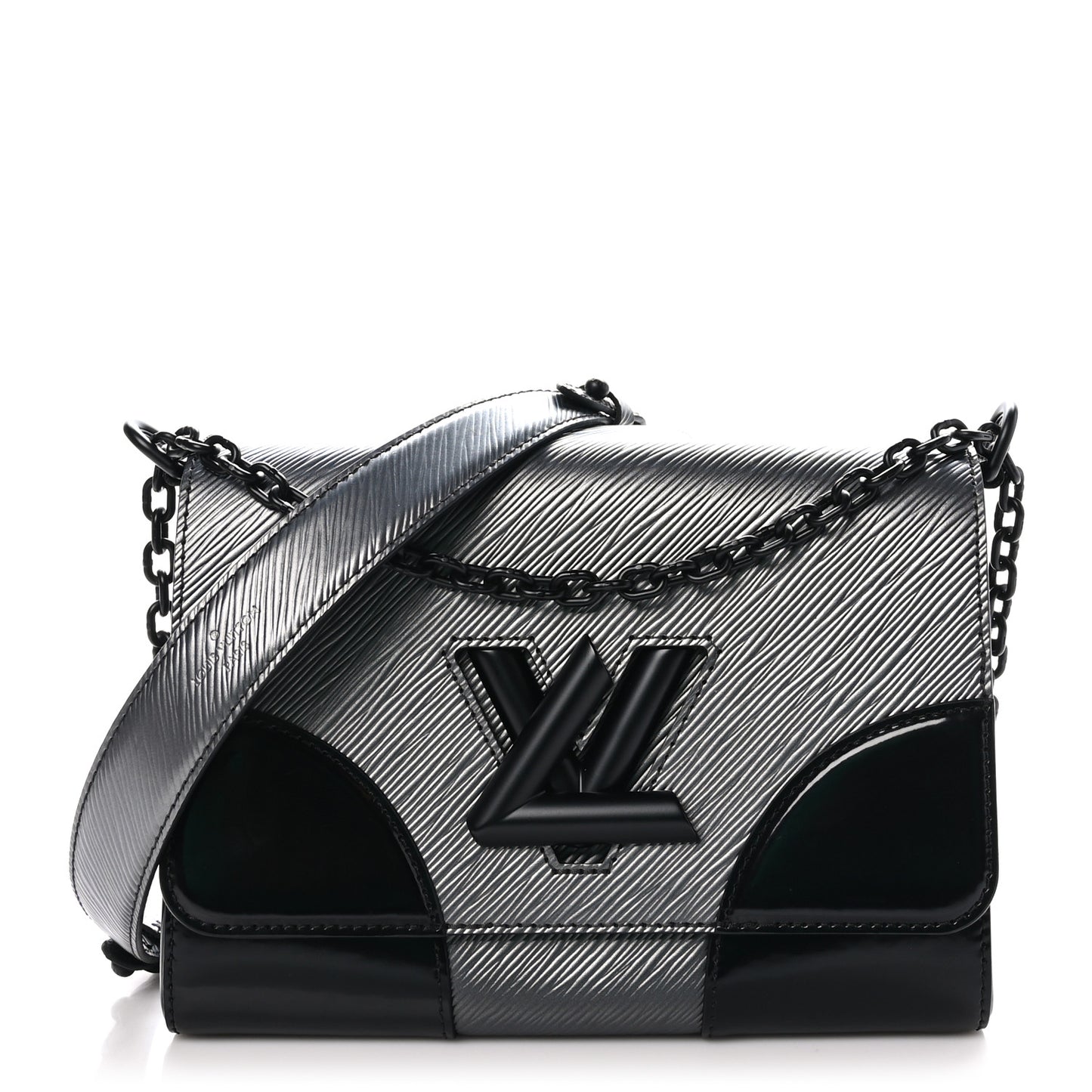 Epi Patent Twist Shoulder Bag MM Anthracite Nacre