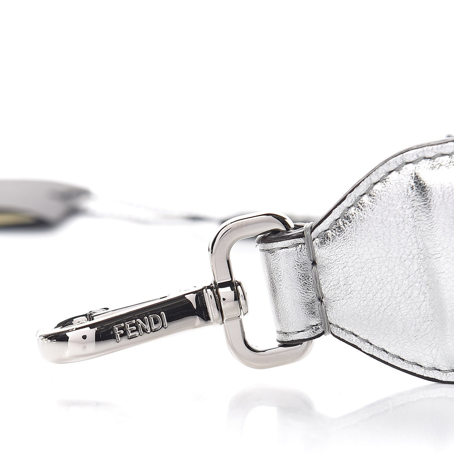 Vitello Catalan Mirror FF 1974 Embossed Mini Strap You Argento