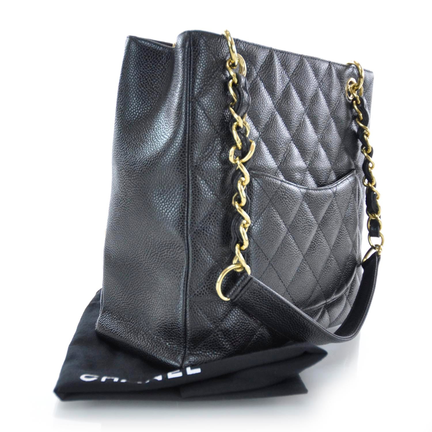 Chanel Caviar Petit Shopping Tote PST Black 3 of 8