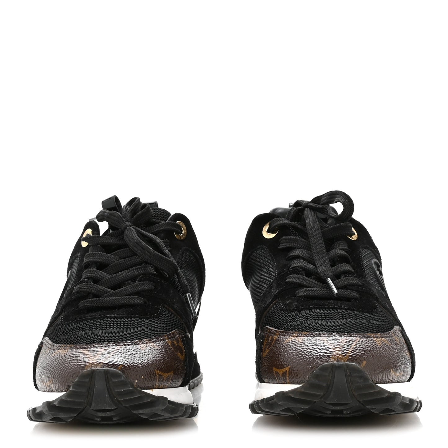 Suede Monogram Run Away Sneakers 36.5 Black