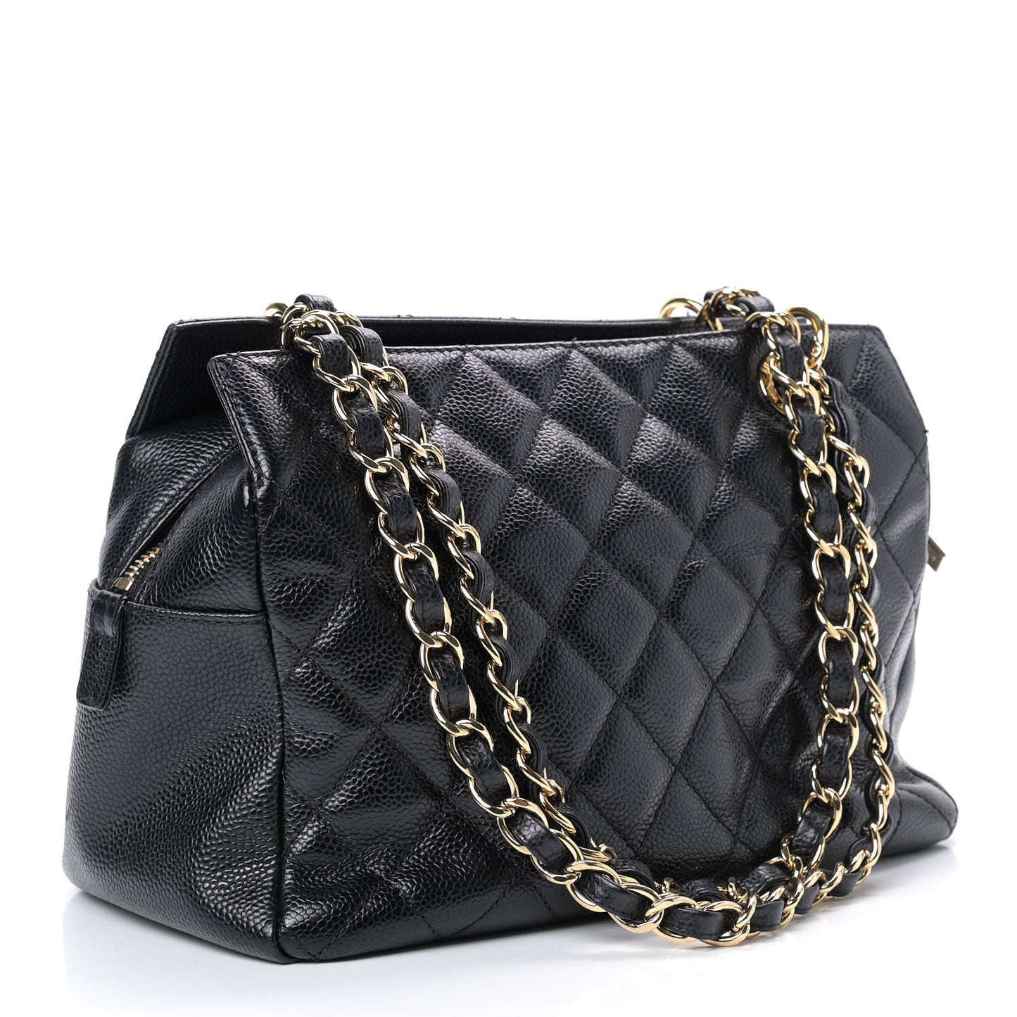 Caviar Quilted Petit Timeless Tote PTT Black