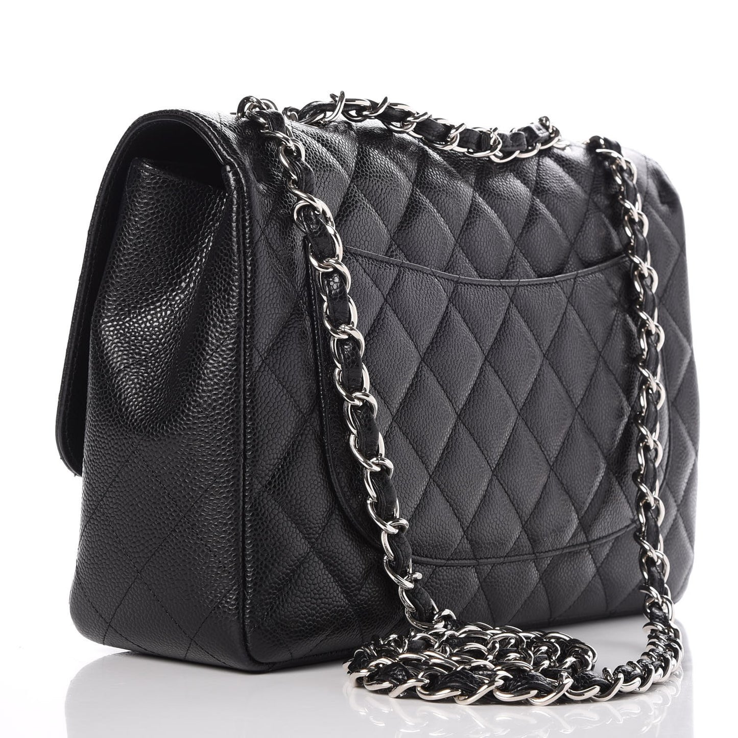 Caviar Quilted Jumbo Single Flap Black