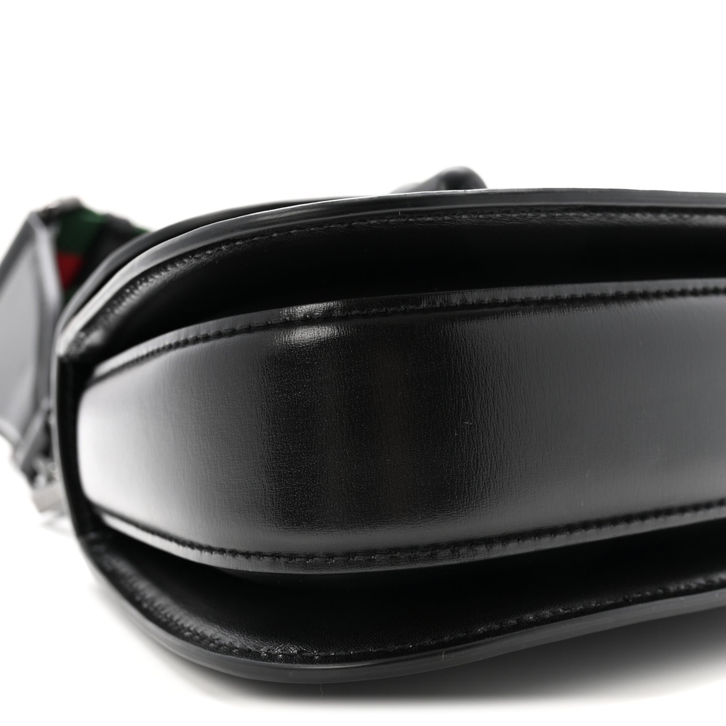 Boarded Dyana Lux Calfskin Web Monochrome Small Bamboo 1947 Top Handle Bag Black