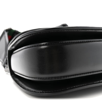 Gucci Boarded Dyana Lux Calfskin Web Monochrome Small Bamboo 1947 Top Handle Bag Black 9 of 10