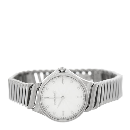 Tiffany Stainless Steel Diamond 28mm Metro 2-Hand Quartz Watch 2 of 5