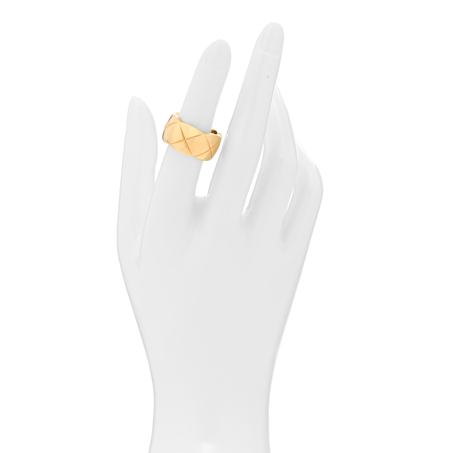 Chanel 18K Yellow Gold Large Coco Crush Ring 52 6 2 of 5