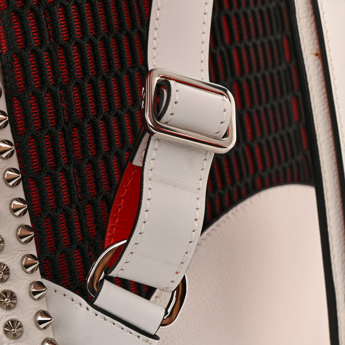 Calfskin Spiked Explorafunk Backpack White