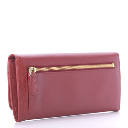 Prada Saffiano Metal Continental Flap Wallet Fuoco 5 of 11