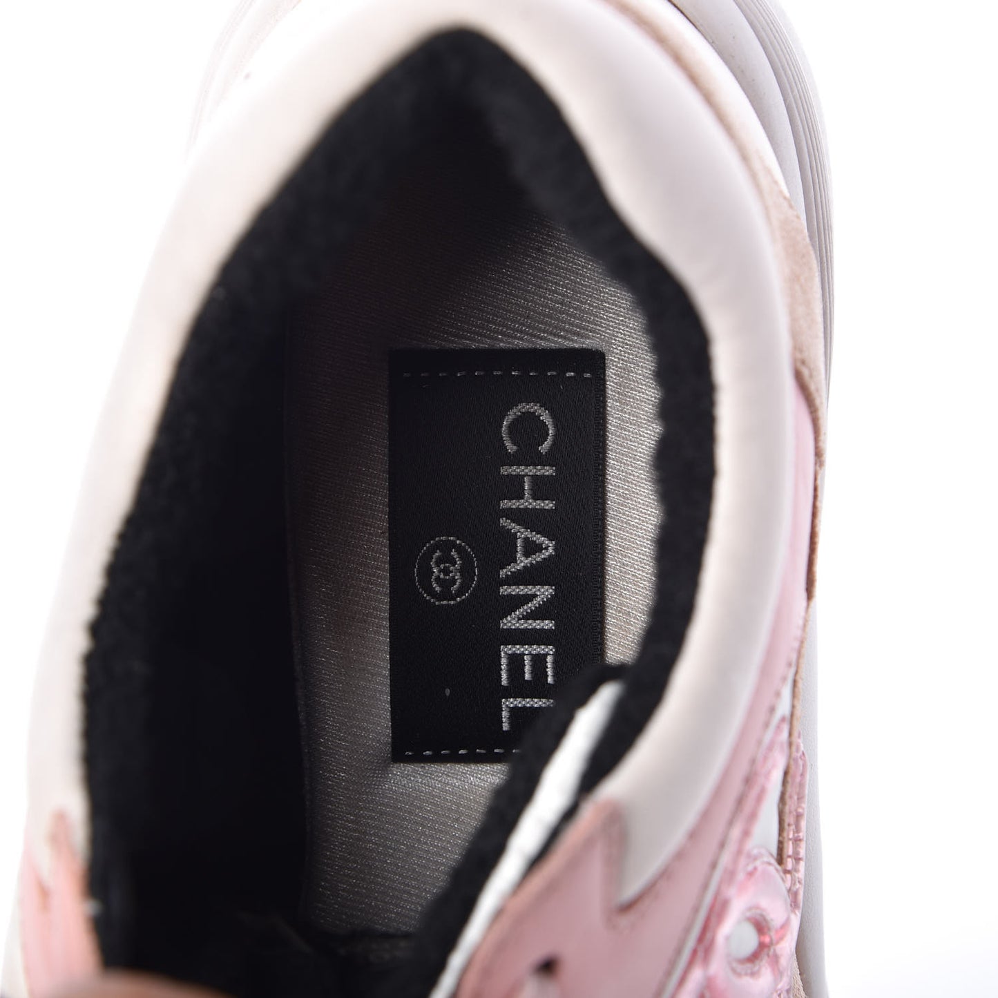 Nylon Lambskin Suede Calfskin CC Sneakers 37.5 Pink