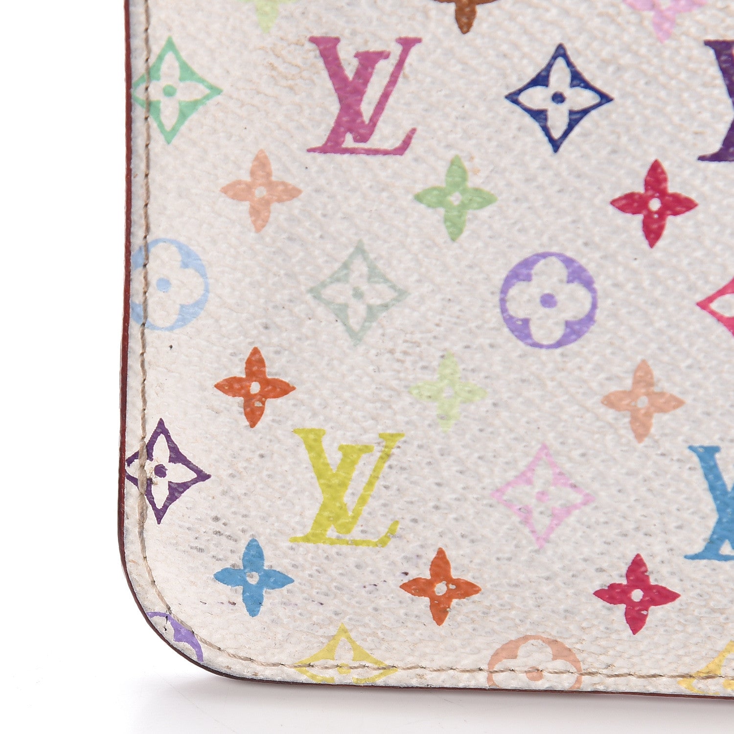 Louis Vuitton Monogram Multicolor Key Pouch White Litchi 13 of 16