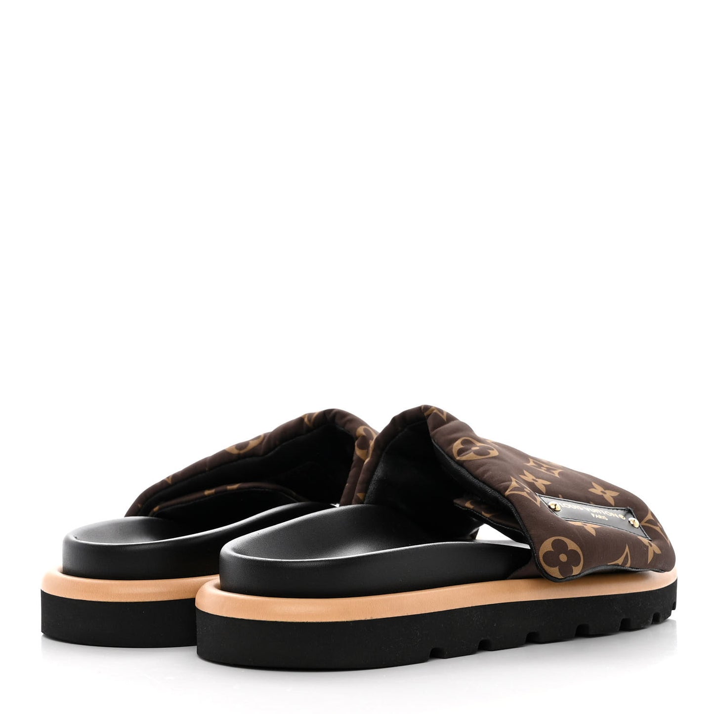 Nylon Monogram Pool Pillow Comfort Mule 38 Cacao Brown