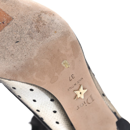 Christian Dior Suede Calfskin Plumetis Lovely-D Ankle Wrap Pumps 37 Black 11 of 13