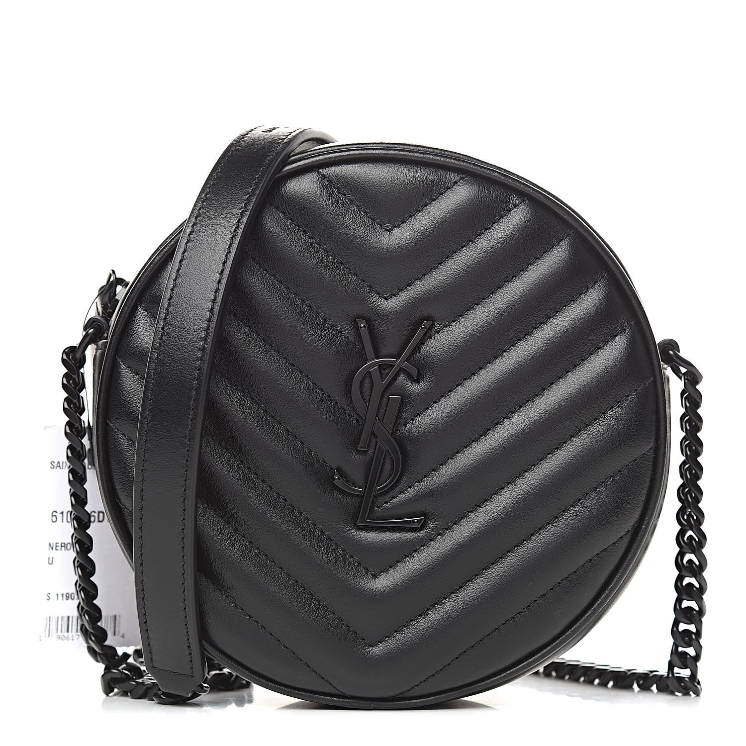 Saint Laurent Calfskin Matelasse Chevron Round Vinyle Camera Bag Black 1 of 9