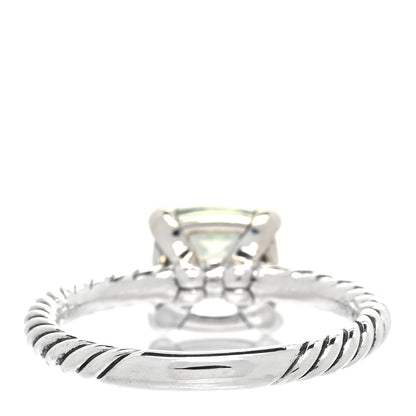 David Yurman Sterling Silver Diamond Prasiolite 8mm Chatelaine Ring 54 6.75 3 of 4