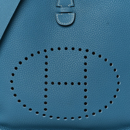 Hermes Taurillon Clemence Evelyne III PM Blue Jean 8 of 10