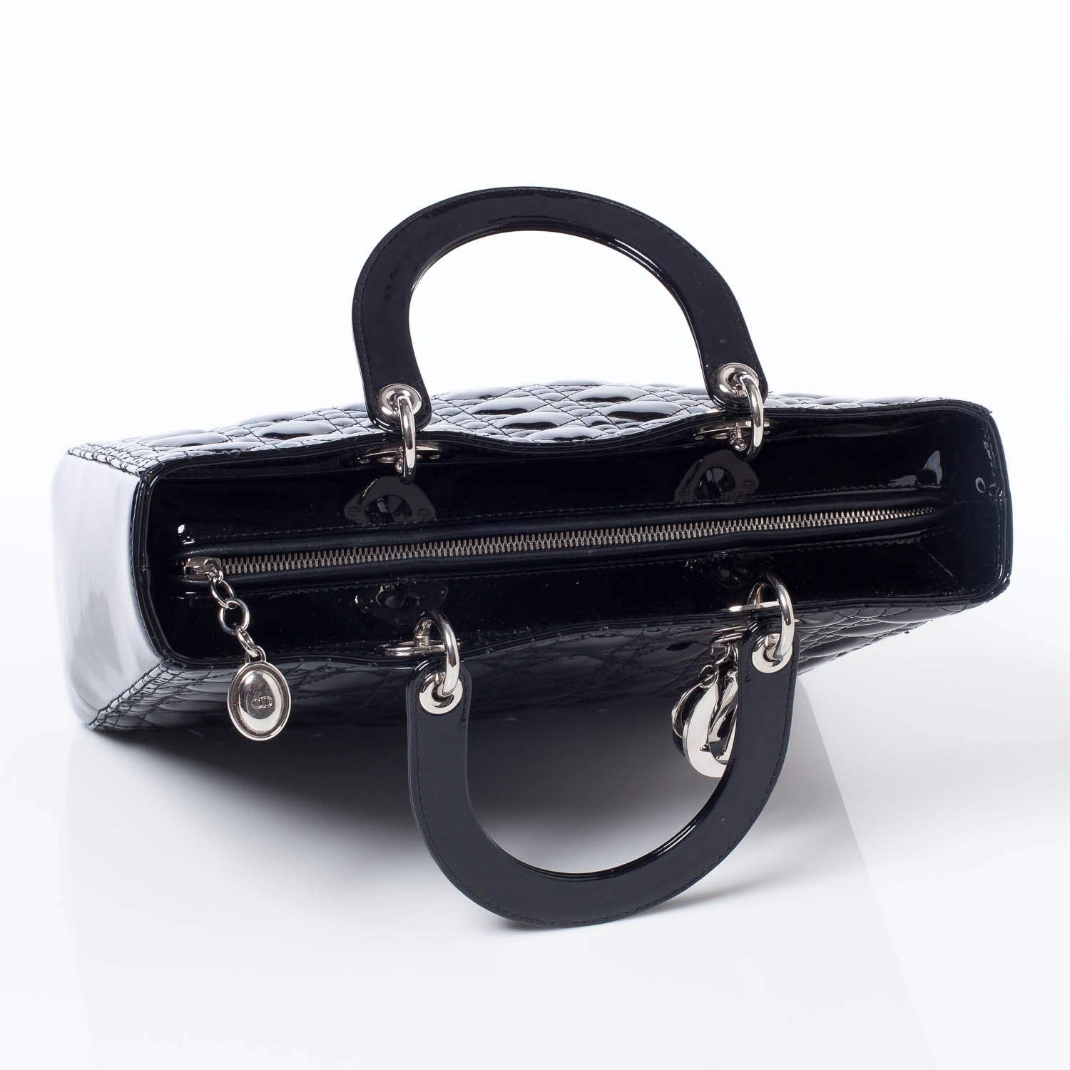 Christian Dior CHRISTIAN DIOR Patent Cannage Large Lady Dior Black 6 of 11