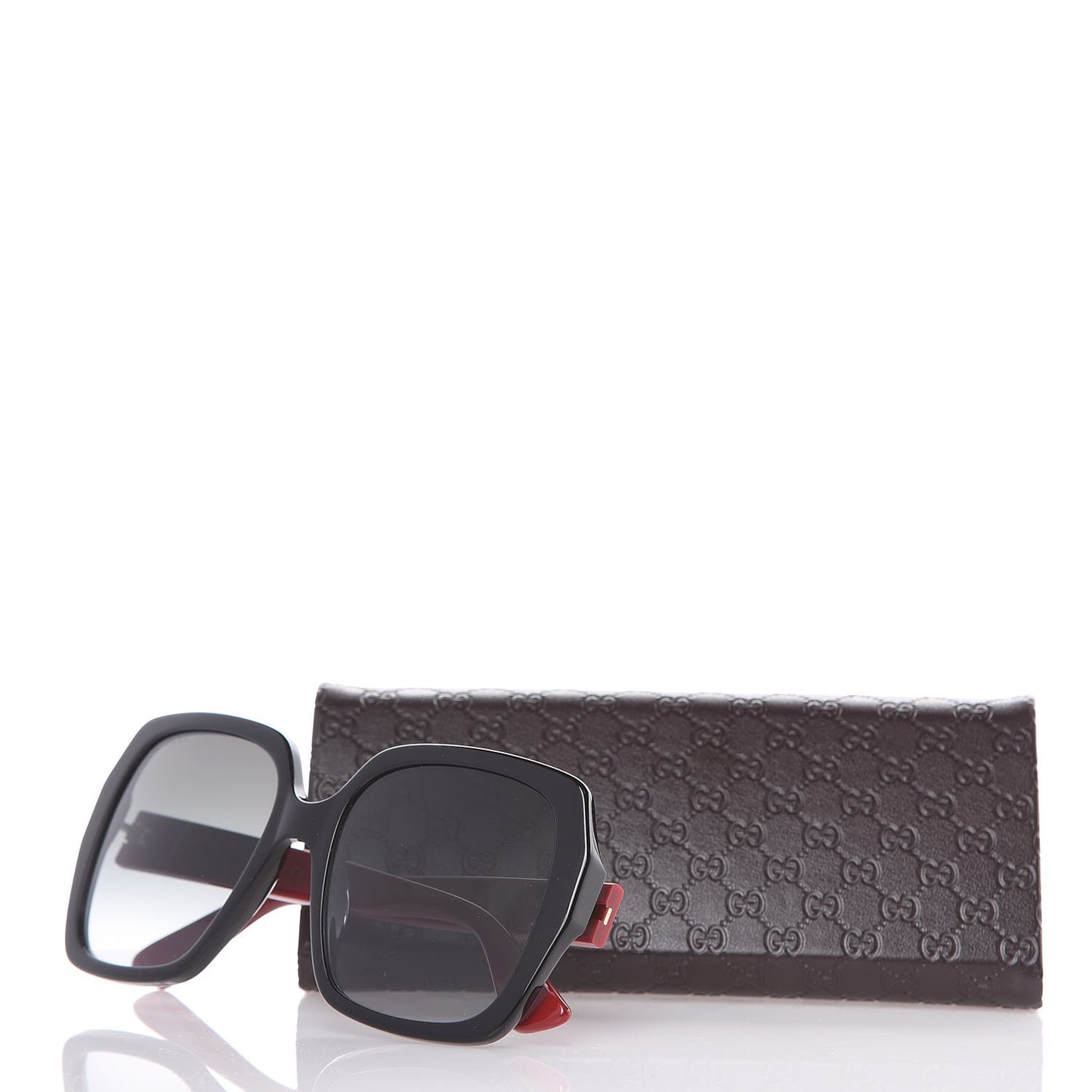 Acetate Square Frame GG0096S Sunglasses Black Red