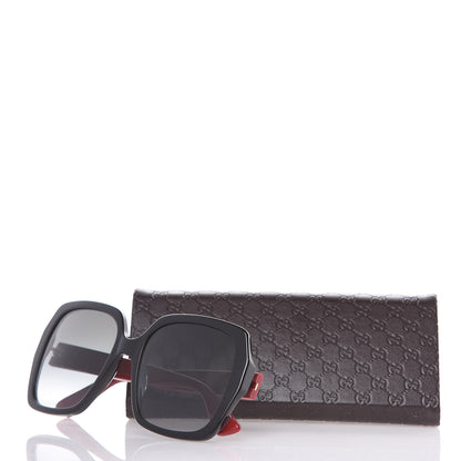 Gucci Acetate Square Frame GG0096S Sunglasses Black Red 6 of 6