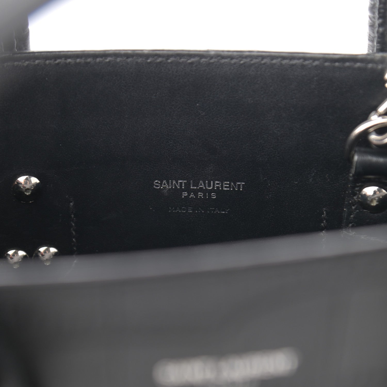Saint Laurent Calfskin Crocodile Embossed Baby Sac De Jour Black 6 of 13