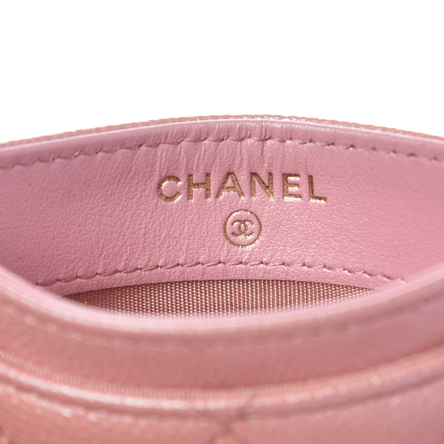 Chanel Iridescent Caviar Quilted Card Holder Pink 6 of 9