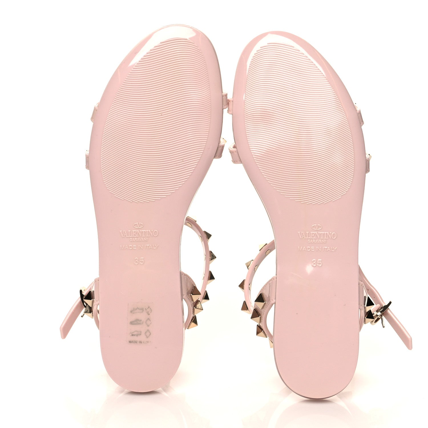 Valentino Garavani PVC Jelly Rockstud Caged Sandals 35 Poudre 5 of 8