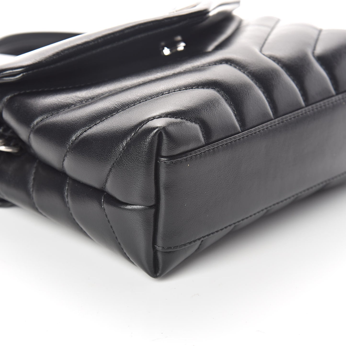 Calfskin Y Quilted Monogram Toy Loulou Crossbody Bag Black