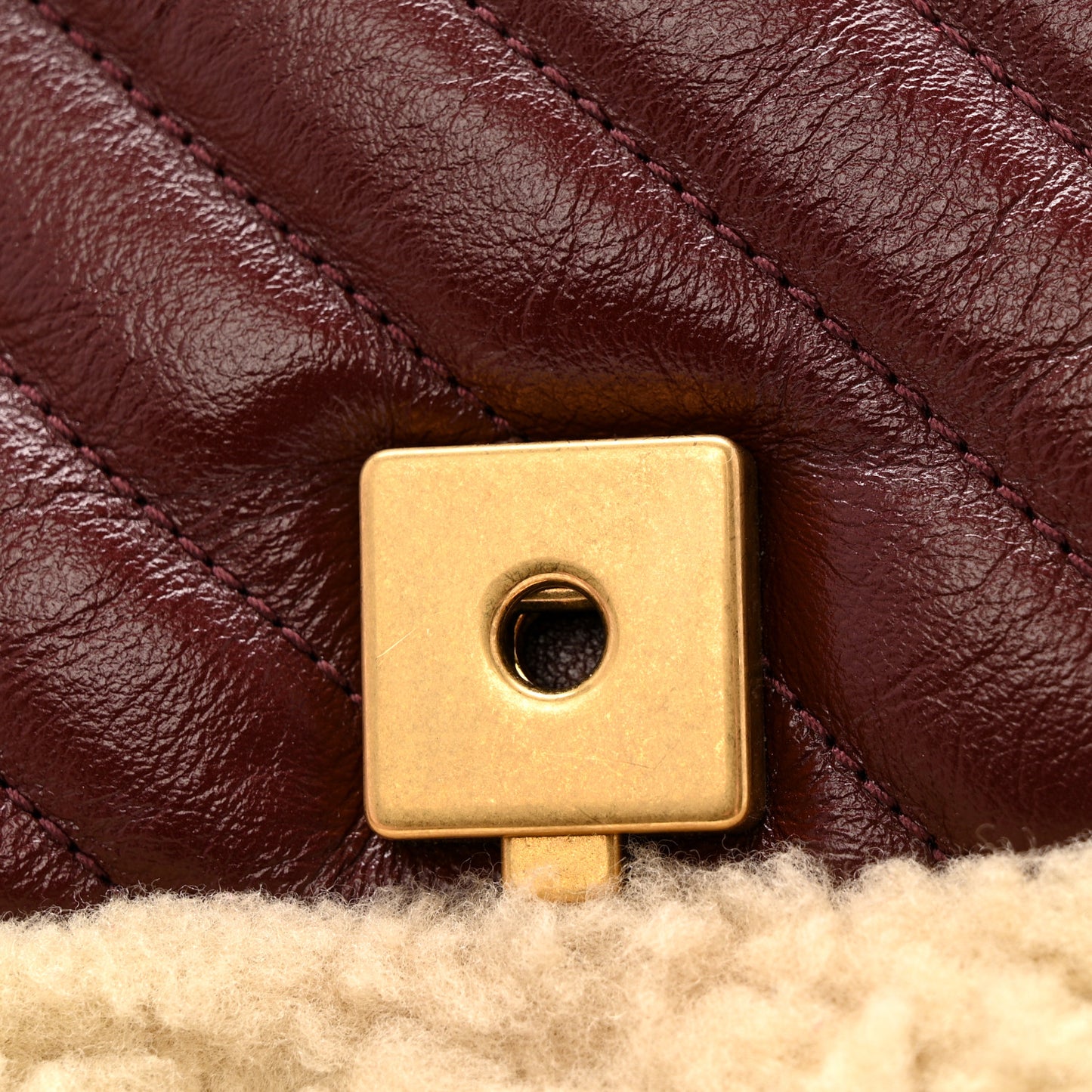 Azalea Calfskin Wool Matelasse Diagonal Small GG Marmont Shoulder Bag Sand Desert