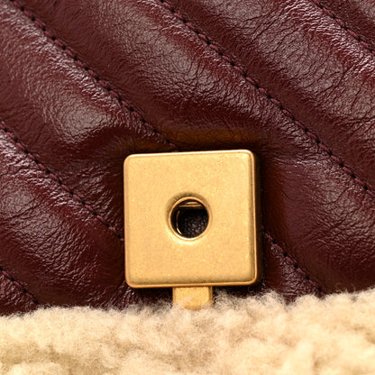 Gucci Azalea Calfskin Wool Matelasse Diagonal Small GG Marmont Shoulder Bag Sand Desert 11 of 11