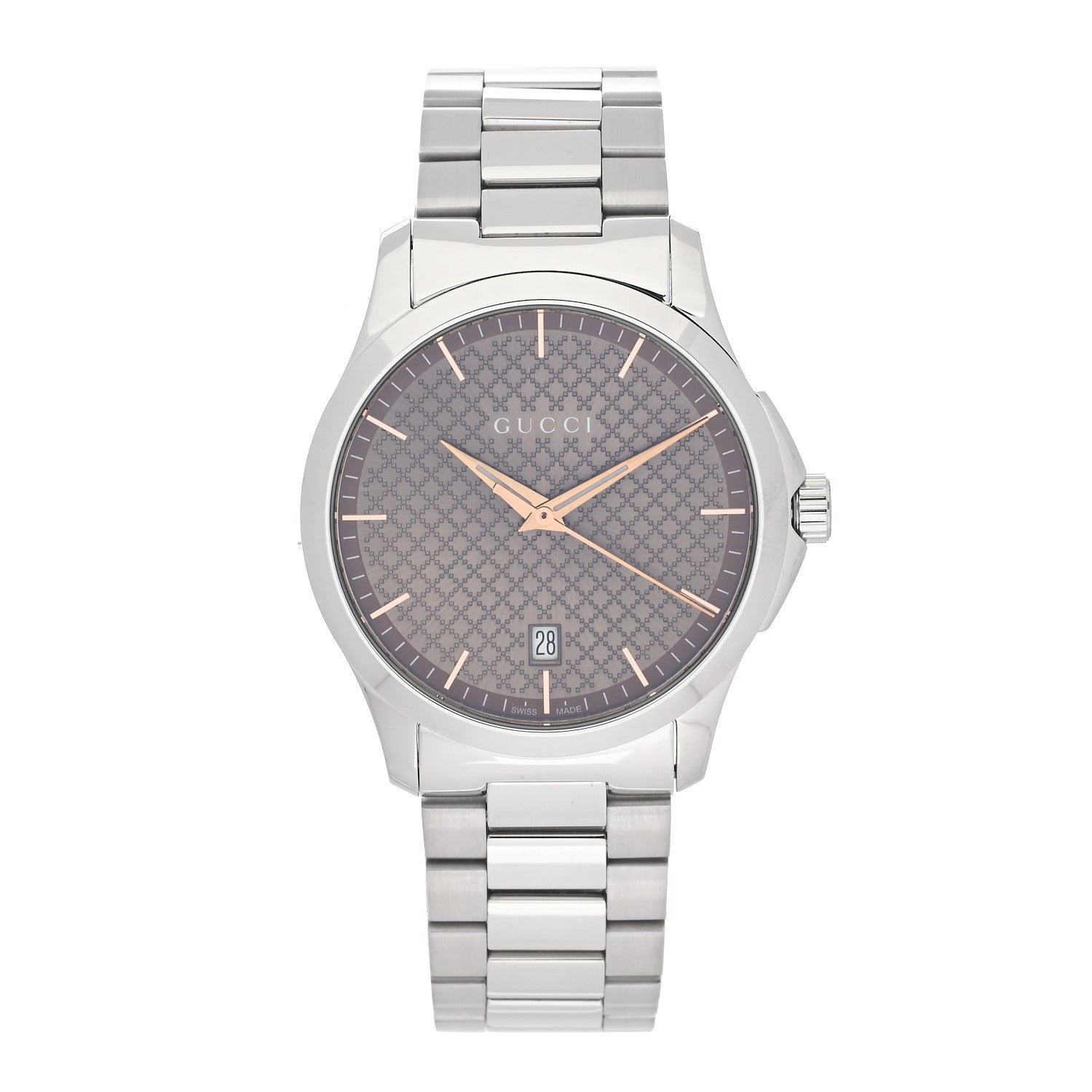 Gucci Stainless Steel 38mm G-Timeless Diamante Quartz Watch Brown 1 of 4