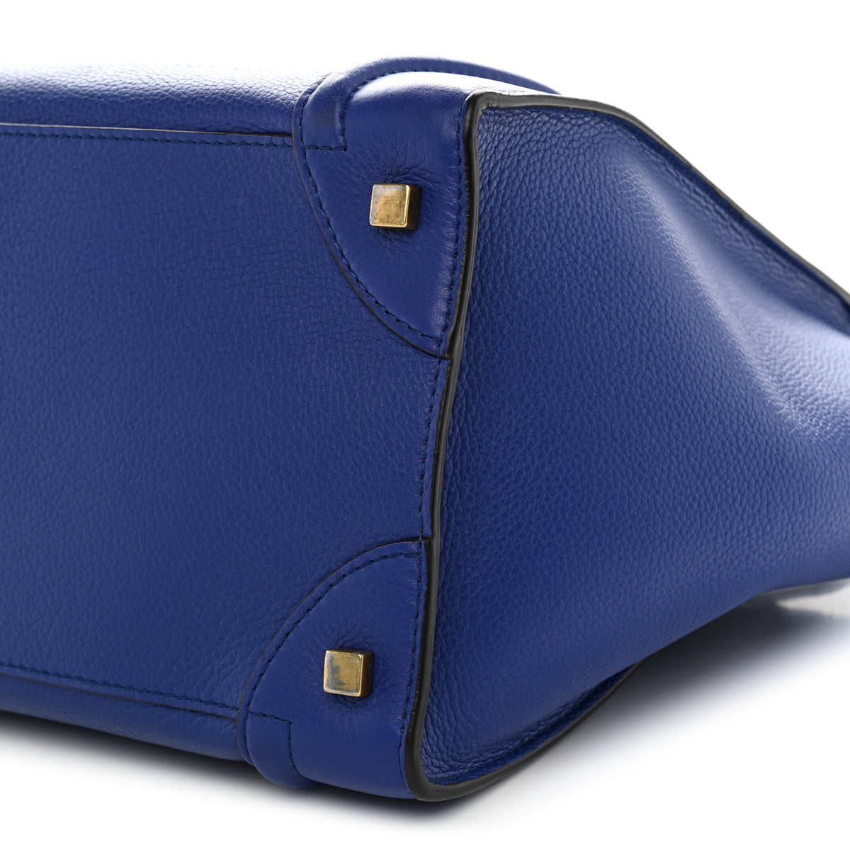 Celine Drummed Calfskin Mini Luggage Indigo 9 of 9