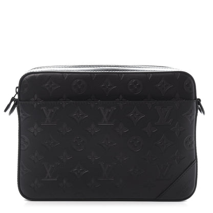 Louis Vuitton Calfskin Monogram Shadow Duo Messenger Black 1 of 11