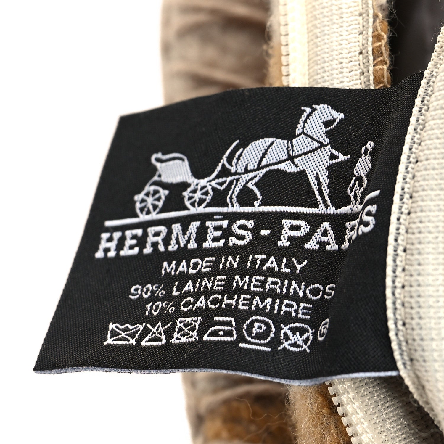 Hermes Wool Cashmere Ithaque Pillow Camel Beige 3 of 3