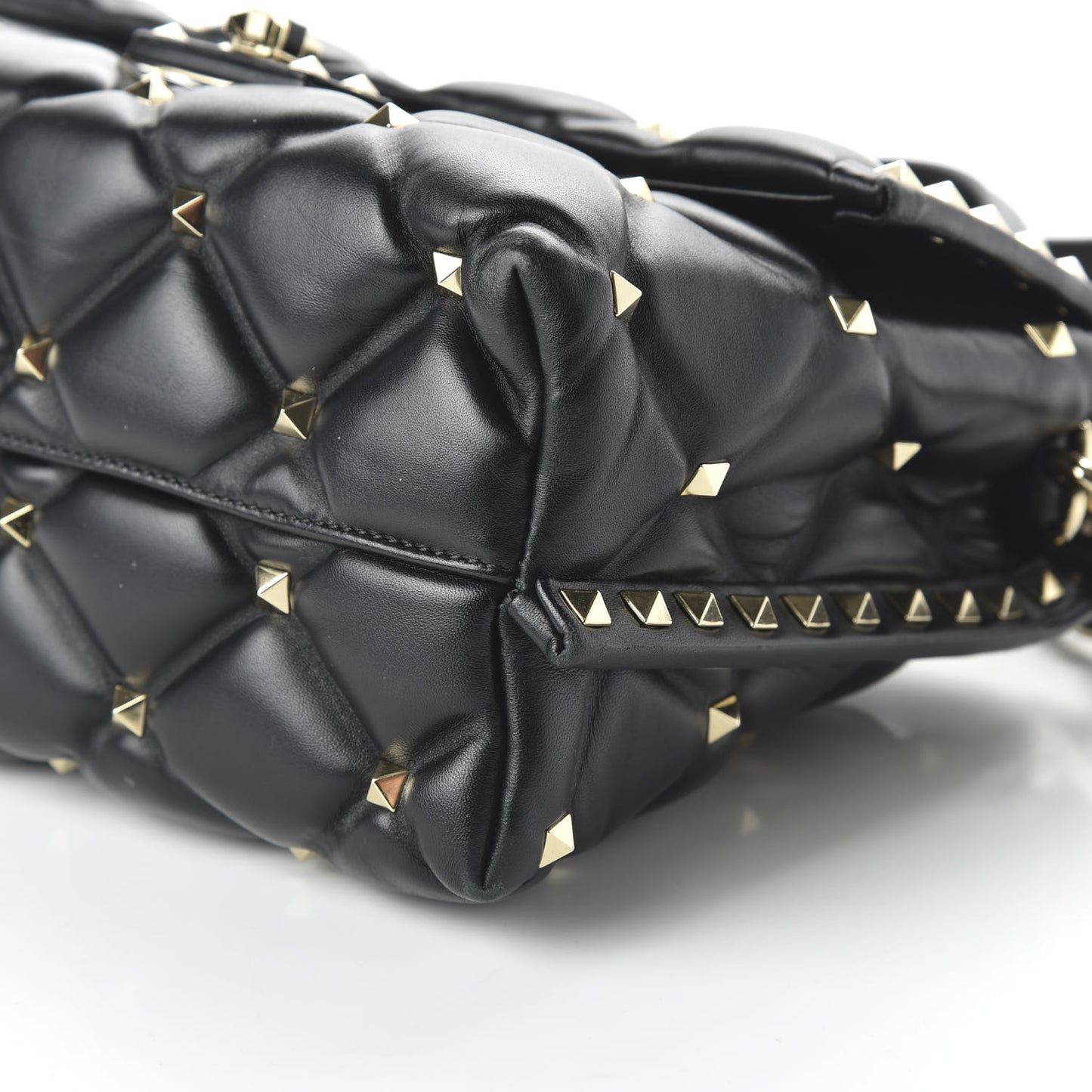 Lambskin VLTN Print Candystud Top Handle Bag Black