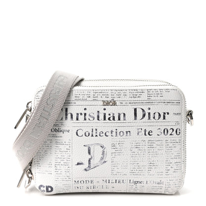 Christian Dior X DANIEL ARSHAM Grained Calfskin Newspaper Messenger White 1 of 9