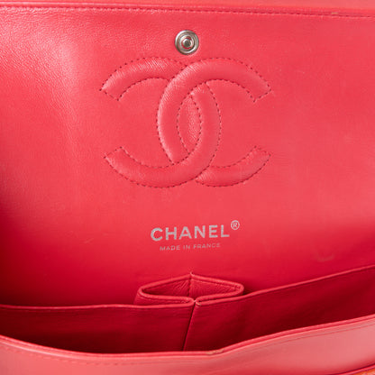 Chanel Patent Quilted Medium Double Flap Coral 6 of 14