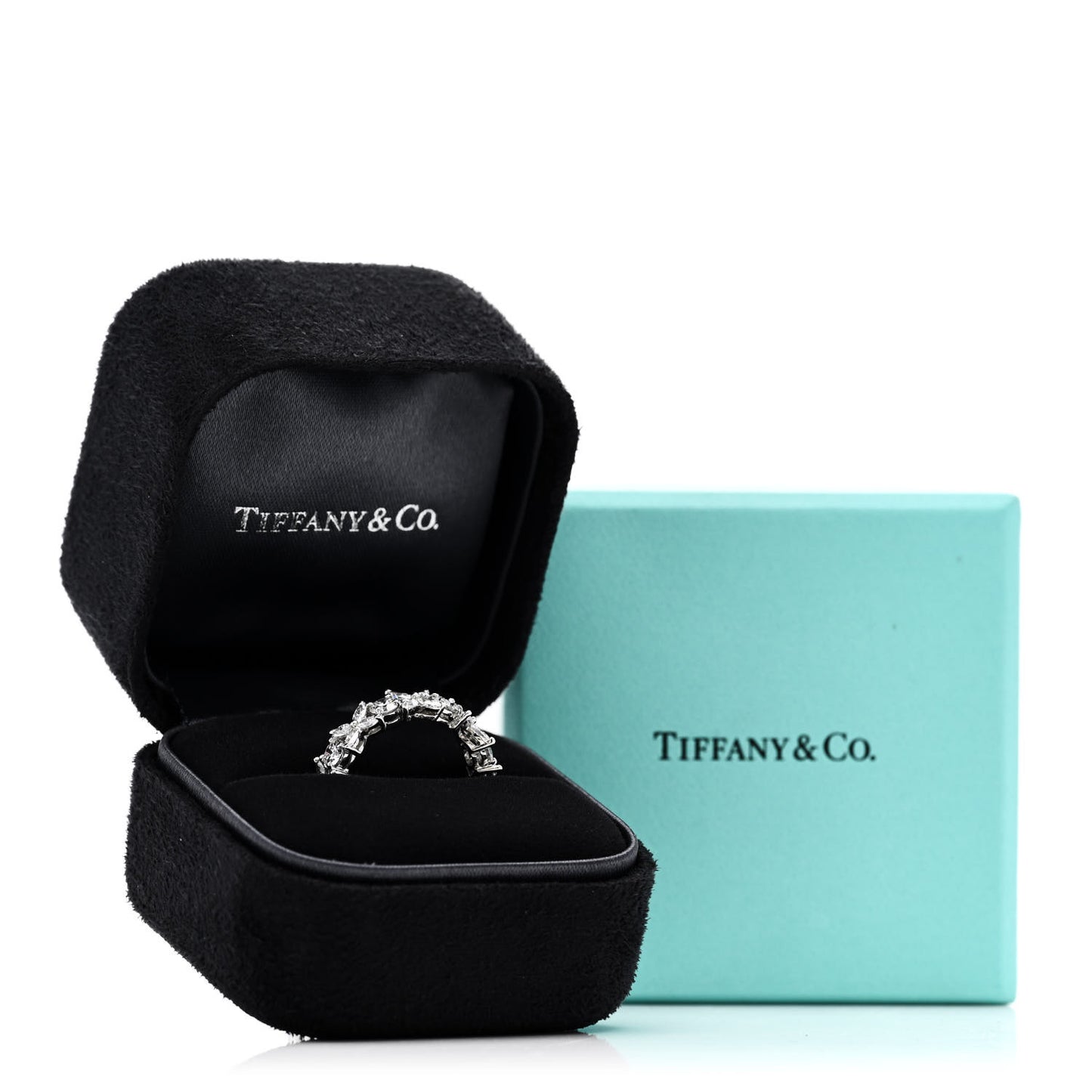 Platinum Diamond Victoria Alternating Band Ring 50 5.5