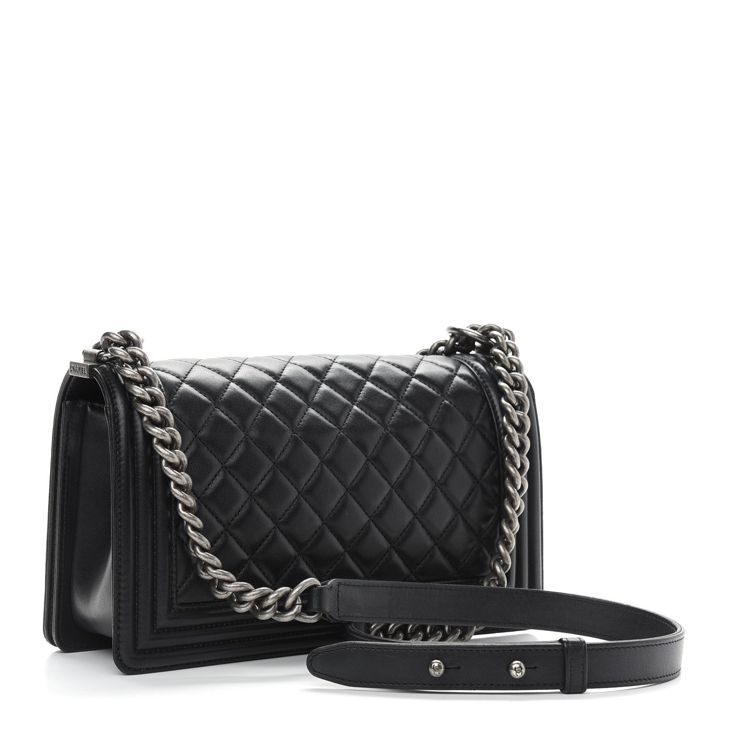 Chanel Lambskin Quilted Medium Boy Flap Black 3 of 9