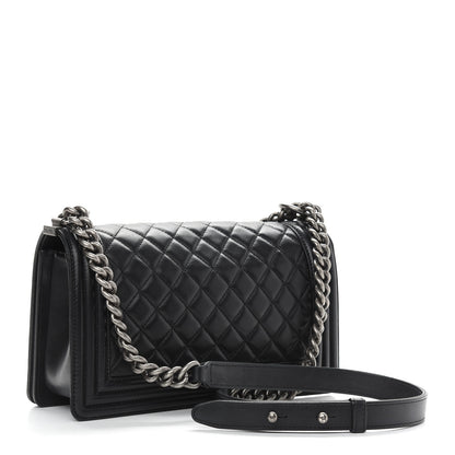 Chanel Lambskin Quilted Medium Boy Flap Black 3 of 9