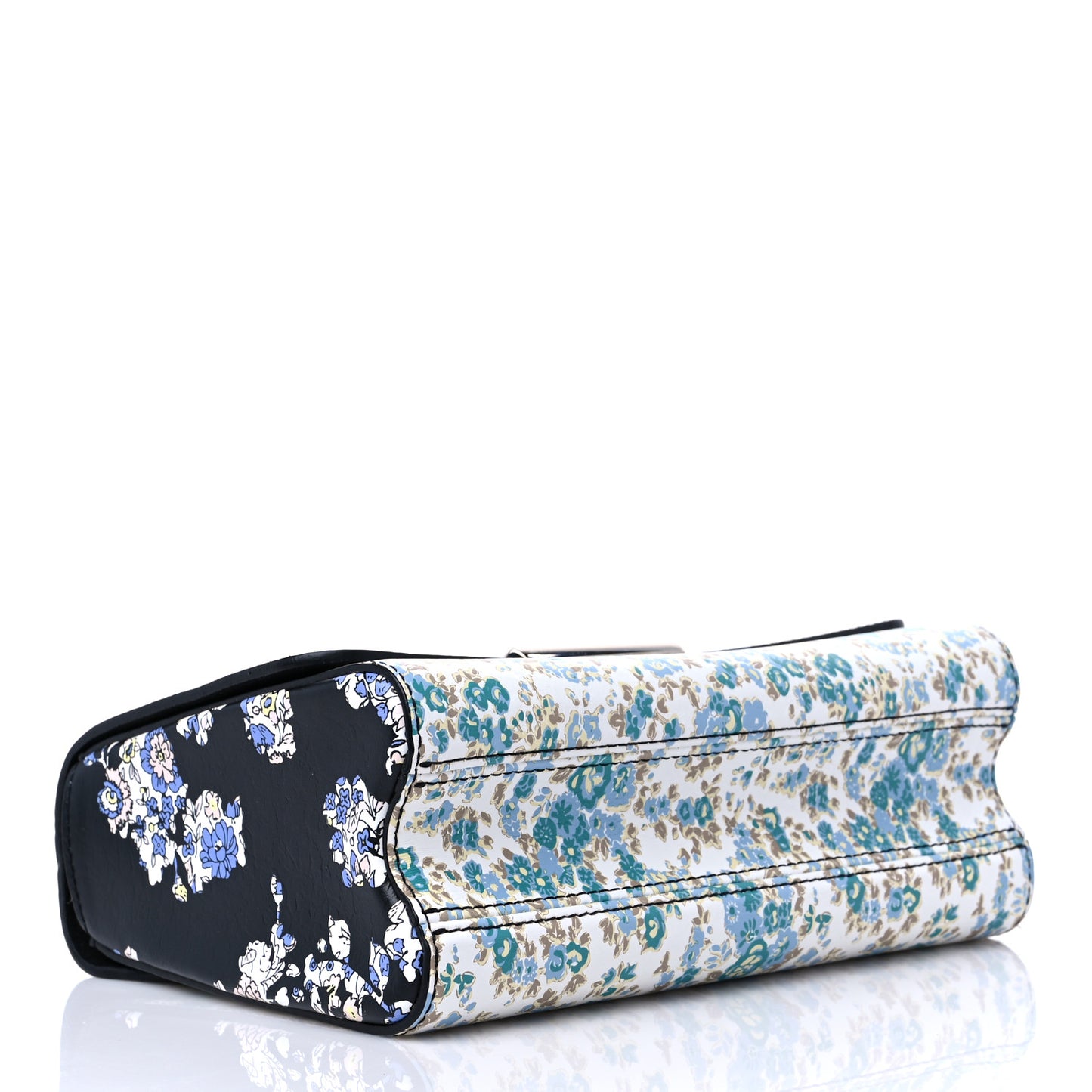 Printed Calfskin Flower Twist Shoulder Bag MM