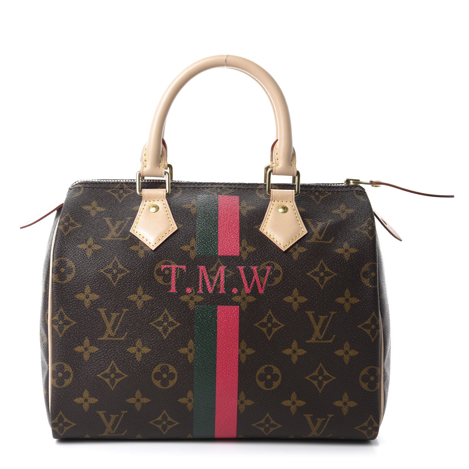 Louis Vuitton Monogram My LV Heritage Speedy 25 Vert Anglais Fuchsia 1 of 10